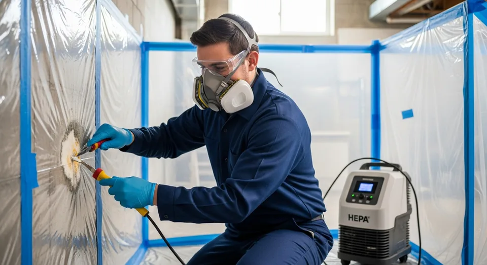 Mold Removal professional at work in Kitchener